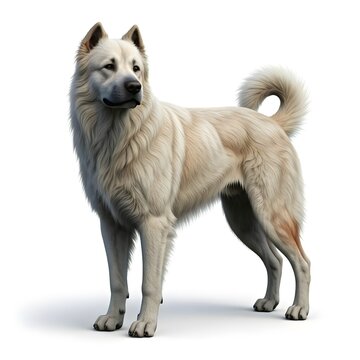 Akbash On White Background