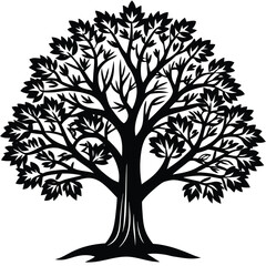 Obraz premium Elm trees icon set on white background