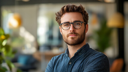 Obraz premium Close-up portrait of a confident young man.