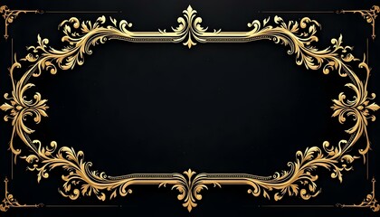 Elegant gold floral frame.
