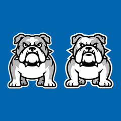 Cartoon Bulldog Mascot Logo Set