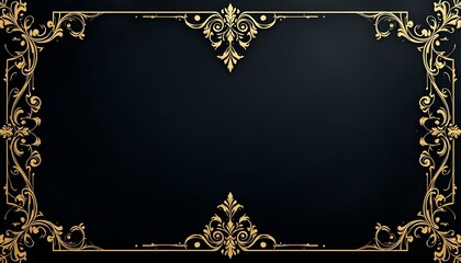 Elegant gold floral frame.