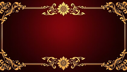 Elegant gold floral frame.