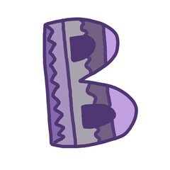 Letter b handwrite in transparant background