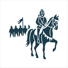 Sardinian Cavalcade Horse Rider Mask Indigo Shapes