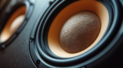 Close-up of speaker cones