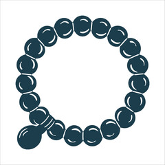 Minimalist Misbaha Tasbeeh Beads Icon Vector