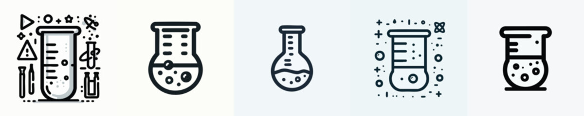 Science & lab vector illustrations beaker glass