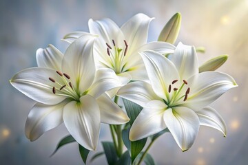 Fototapeta premium White Lily Bouquet