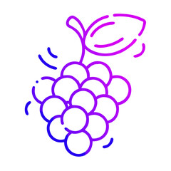 Grapes in vibrant style against a white background  