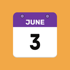 3 june calender icon text page monthly web design.