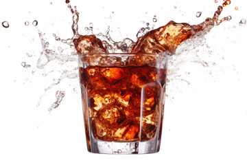 colas splash on white background