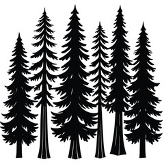 Obraz premium redwood trees icon set on white background