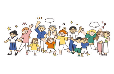 さまざまな人々　全身