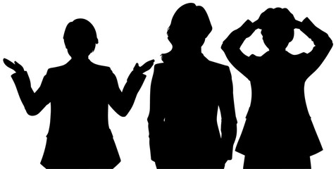 困惑し呆然とした女性のイラスト