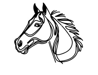 Horse Head Line Art Vector Black