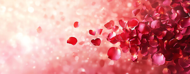 Romantic Rose Petals Falling Background Texture