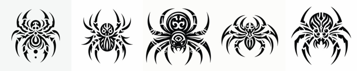 illustration vector graphic of tribal art spider tattoo