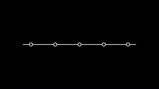 Five Point Hollow Circle Timeline Animation on Transparent Background