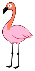 Naklejka premium PNG Flamingo cartoon drawing animal.