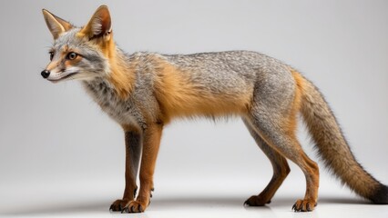 Fototapeta premium Side View of Indian Jackal on White Background