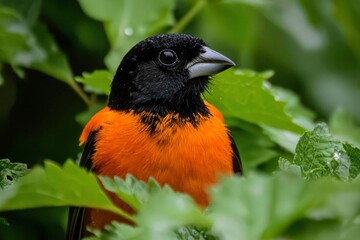 Fototapeta premium Close-up of a bird in foliage