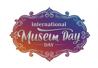Museum day ornate vector Isolated on white background
