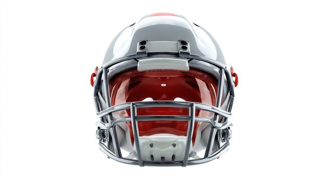 A Striking Front View of a Modern Football Helmet, Emphasizing Protection