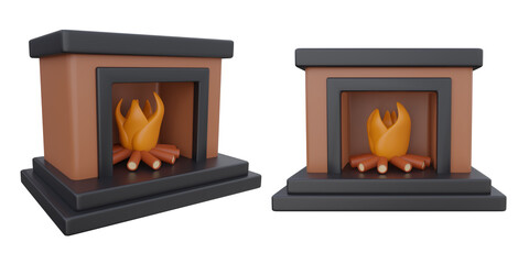 Cozy Fireplace with Logs for Winter Comfort