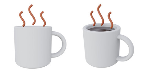 Hot Coffee Mug with Steam for Cozy Moments