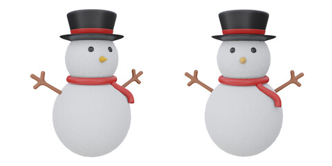 Snowman with Red Scarf for Winter Holidays