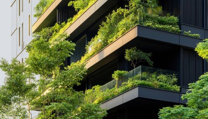 Fototapeta premium Modern building with vertical gardens