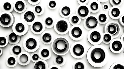 Abstract Black and White Circle Pattern Background