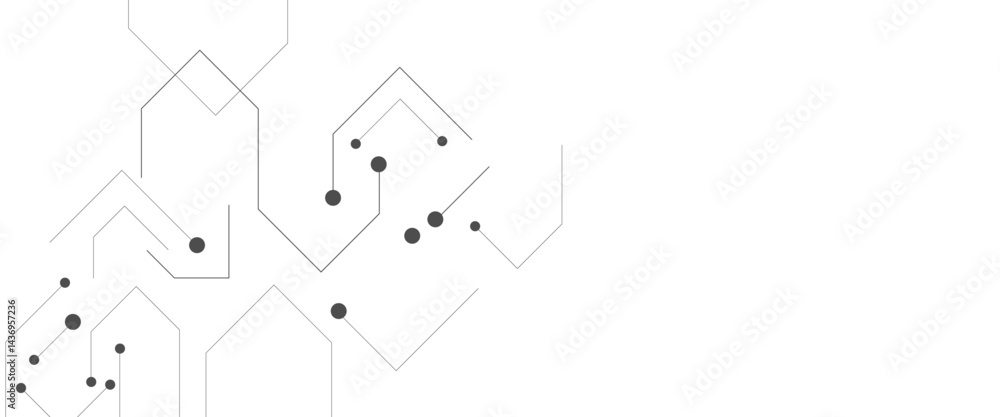 Poster vector banner design, white background with hexagon pattern.