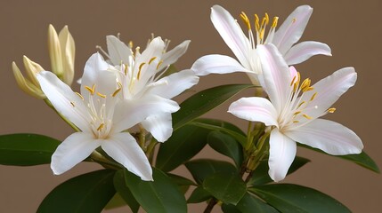 Fototapeta premium Elegant White Lilies Blooming in Spring Garden