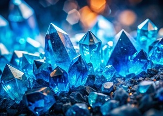 Sparkling Blue Aquamarine Crystal Macro Photography - Gemstone Texture Close Up