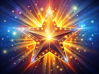 Sparkling Starburst Illustration, Celestial Design, High-Resolution Image, Deep Focus, Shiny Star Graphic