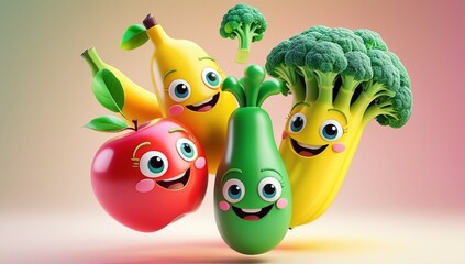 Playful Animated Produce &ndash; Cheerful Fruits and Vegetables with Personality