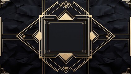 Art Deco Elegance &ndash; Intricate Gold Geometric Patterns