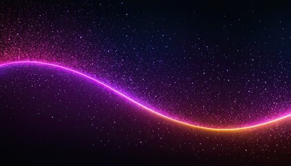 Obraz premium Abstract cosmic background with glowing light wave and sparkling starfield