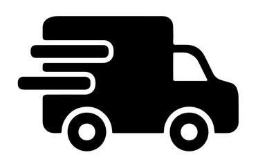Fast Delivery Truck with Motion Lines, Express Shipping and Logistics, Quick Transportation, Courier Services, Supply Chain and E-commerce