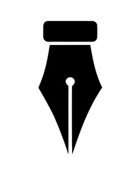 Fountain Pen Nib Icon with Sharp Tip and Ink Hole, Symbol of Writing, Creativity, Literature, Education, Communication, Signature Authority, Calligraphy and Artistic Expression 
