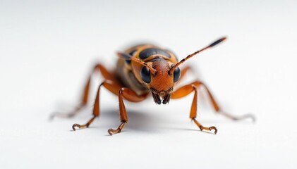 Close-up of a single insect on pure white background, arthropod, thorax, small
