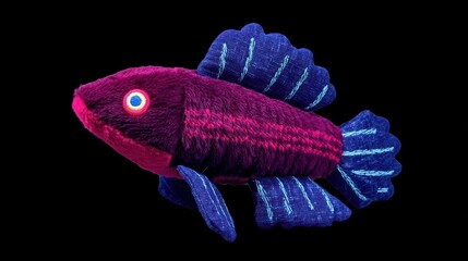 Isolated tropical fish swims in the blue ocean water, a vibrant aquatic animal