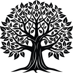 Obraz premium Banyan trees icon set isolated on white background