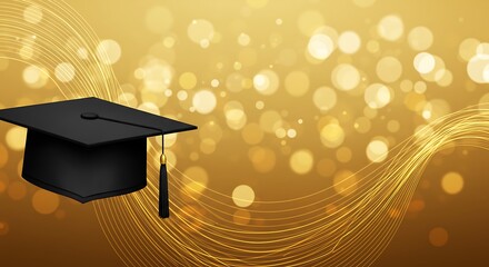 Golden Graduation Glow AI Generated