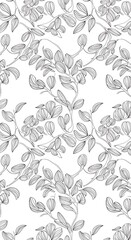 Fototapeta premium Botanical Linework Reverie AI Generated