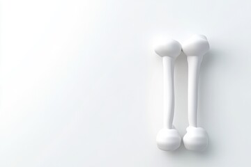 Pair of simple, white, 3D bone models
