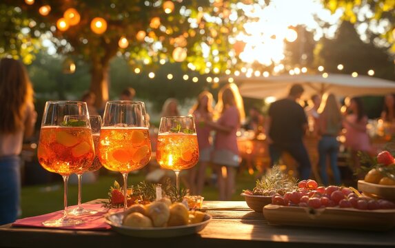 Sunset Garden Party with Aperitifs and Friends