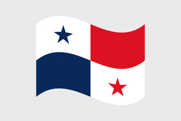 Flag of Panama. Panama wavy flag digital vector illustration. Fluttering flag.